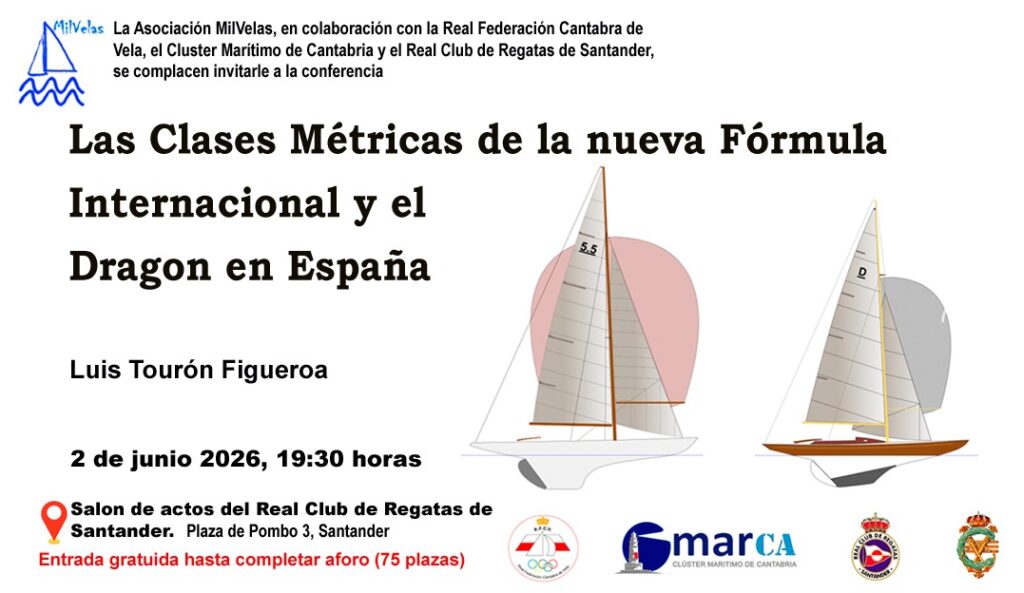 Conferencia “Las Clases Métricas de la nueva Fórmula Internacional y el Dragón en España” 2 de junio por Luis Tourón en el Real Club de Regatas