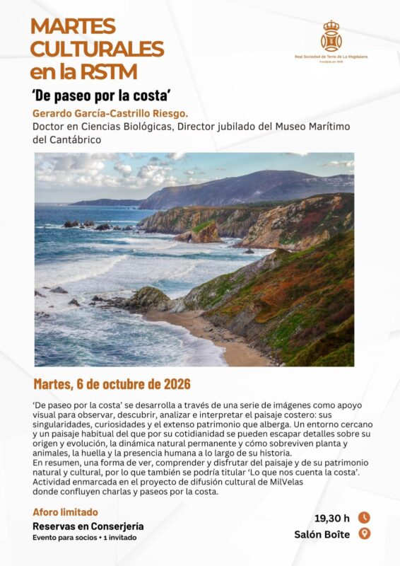 Conferencia “De paseo por la costa: una mirada al litoral cántabro desde el patrimonio natural y cultural” martes 6 de octubre